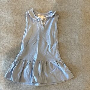 Little English Light Blue Girls Polo Dress with Ruffle Hem